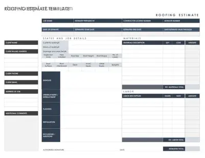 Download Roofing Estimate Template