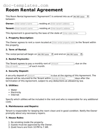 Official Room Rental Agreement Document