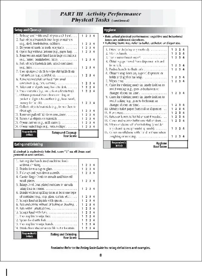 Free school function assessment template simple pdf form