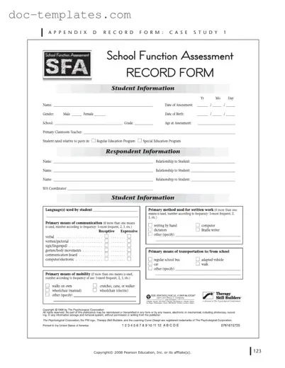 Download School Function Assessment Template