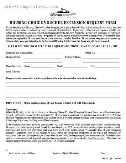 Download Section 8 Voucher Extension Template