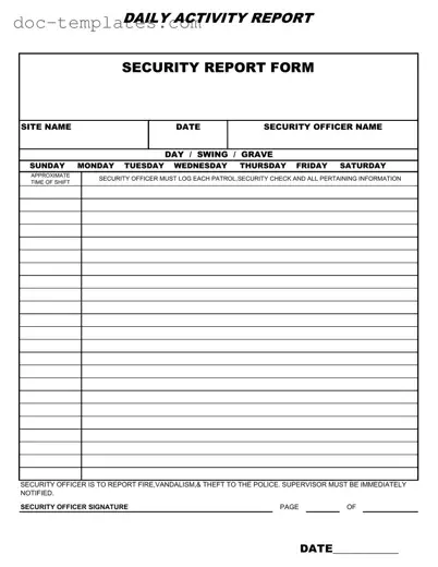 Download Security Guard Daily Report Sample Template