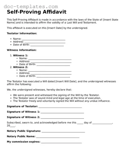 Official Self-Proving Affidavit Document