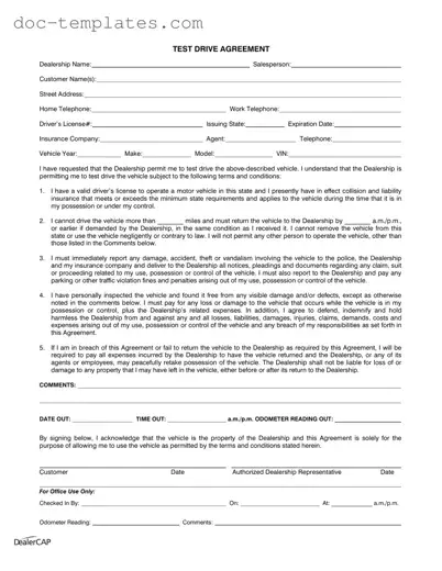 Download Test Drive Template