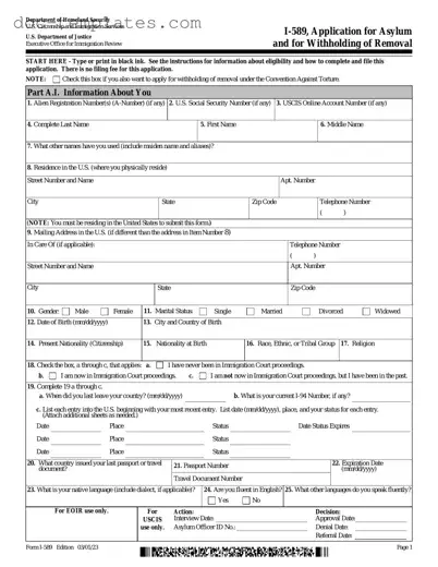 Download USCIS I-589 Template
