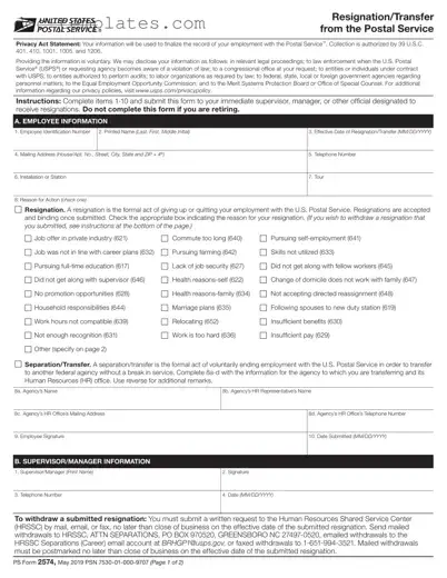 Download Usps Resignation Template