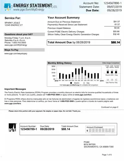 Download Utility Bill Template