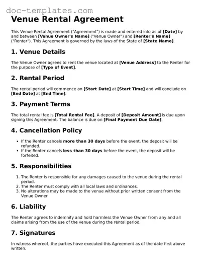 Official Venue Rental Agreement Document
