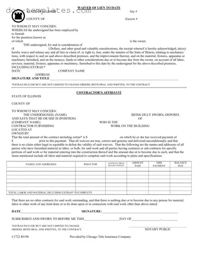Download Chicago Title Waiver Format Template