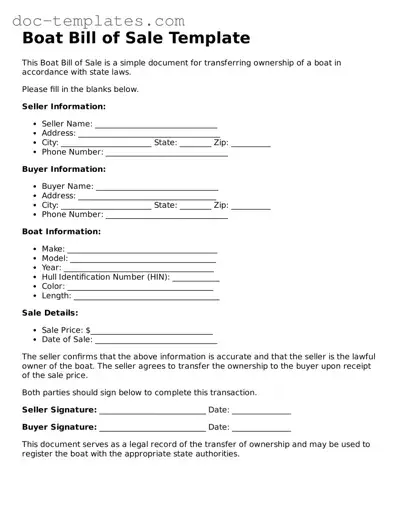 Official Boat Bill of Sale Document