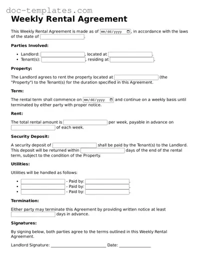 Official Weekly Rental Agreement Document