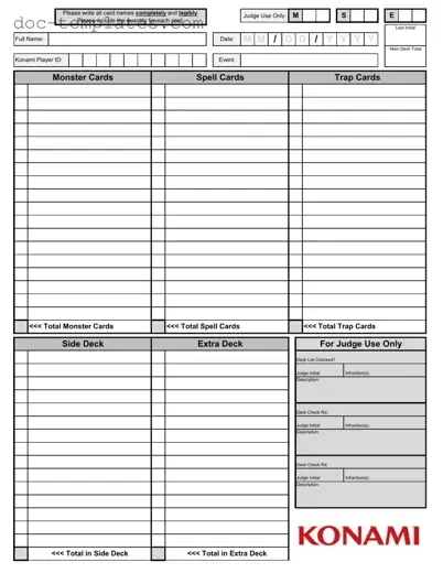 Download Konami Decklist Template